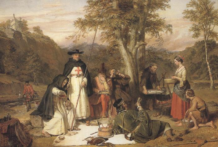 Charles landseer,R.A. The monks of Melrose made good kaill (mk37) Germany oil painting art